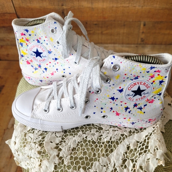 Converse Shoes Converse Girl Confetti Star Cuties Size 3 Usa Youth